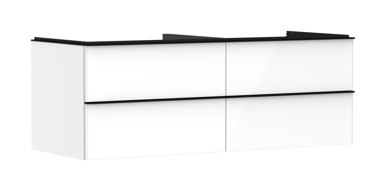 Hansgrohe Waschtischunterschrank Xelu Q we hgl 1360 x 540 mm m.4SK für Kons./AWT MSW, 495 x 1360 x 570 mm, Farbe weiß Bild 1