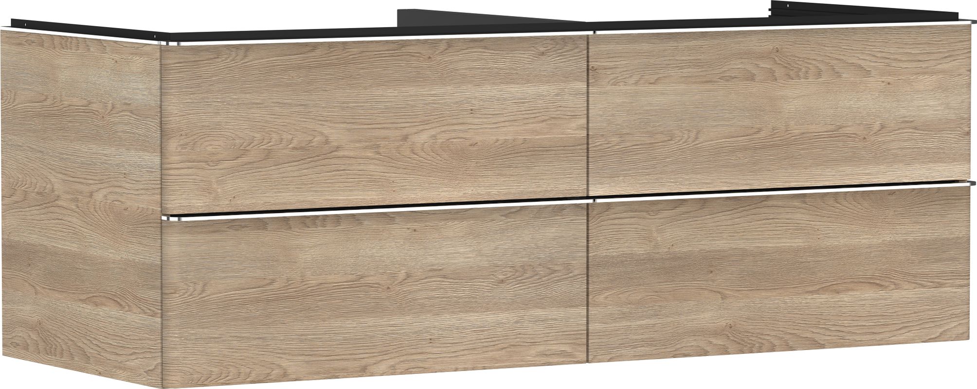 Hansgrohe Waschtischunterschrank Xelu Q ECHN 1360 x 540 mm m.4SK für Kons.mit AWT chr, 495 x 1360 x 570 mm, Farbe Eiche natur Bild 1