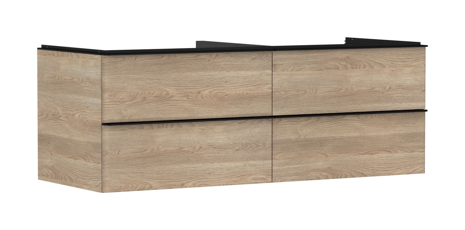Hansgrohe Waschtischunterschrank Xelu Q ECHN 1360 x 540 mm m.4SK für Kons.mit AWT MSW, 495 x 1360 x 570 mm, Farbe schwarz Bild 1