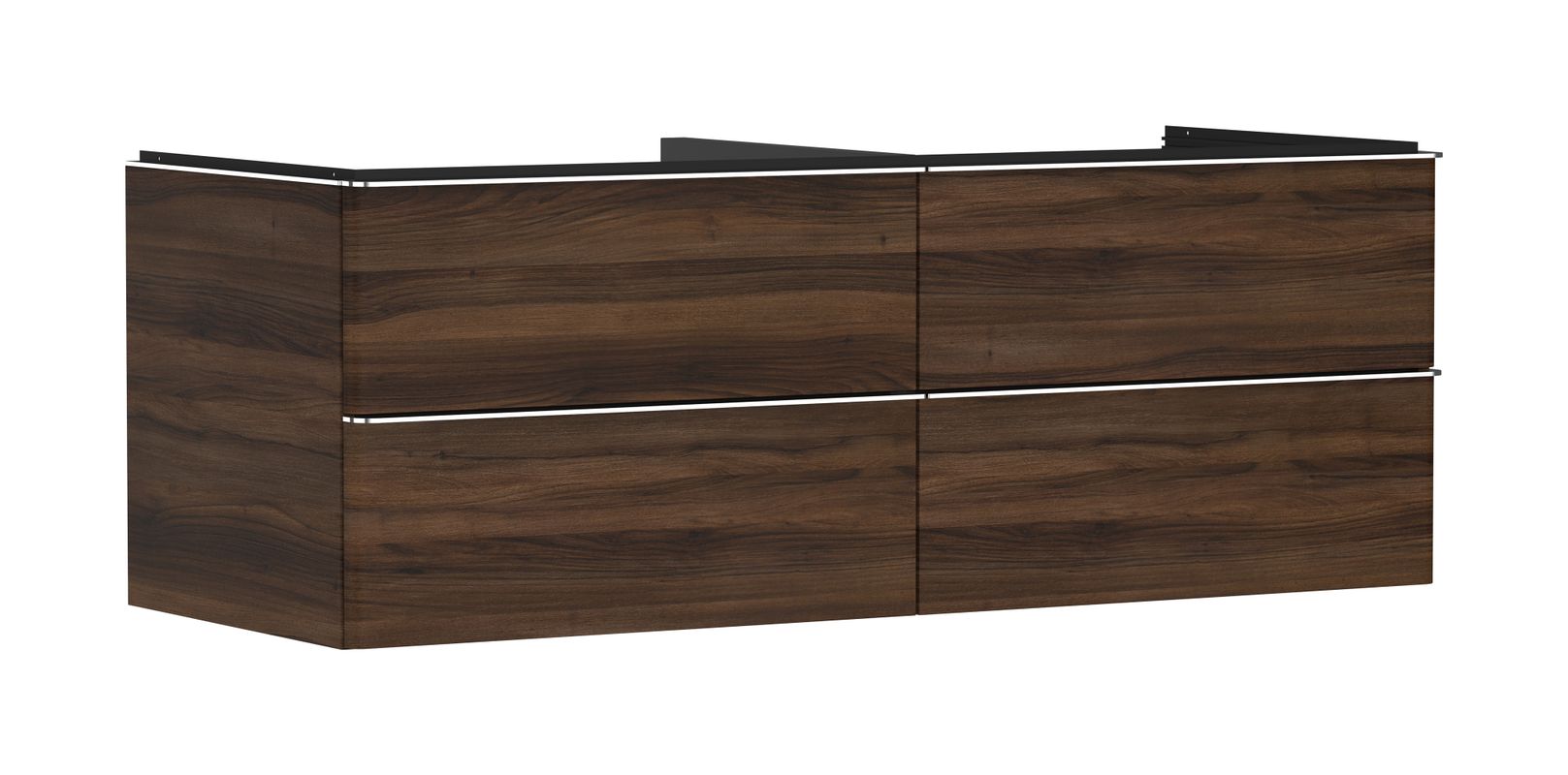 Hansgrohe Waschtischunterschrank Xelu Q NBD 1360 x 540 mm mit 4SK für Kons.mit AWT chr, 495 x 1360 x 570 mm, Farbe nussbaum dunkel Bild 1