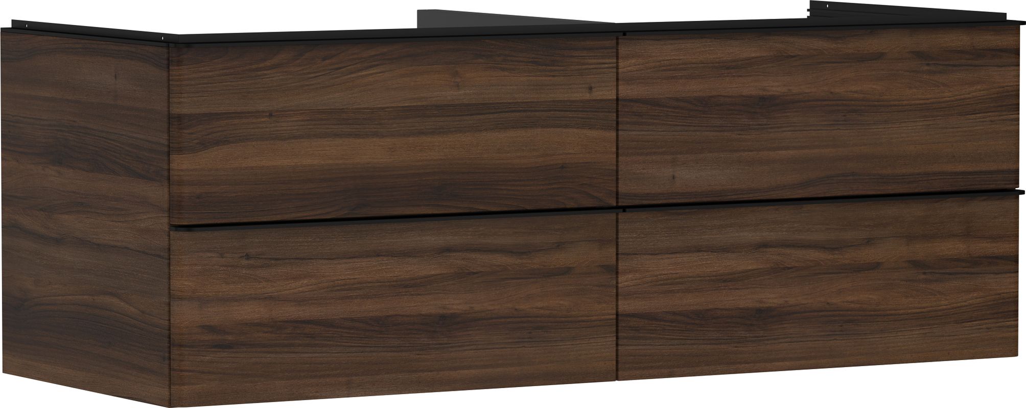 Hansgrohe Waschtischunterschrank Xelu Q NBD 1360 x 540 mm mit 4SK für Kons.mit AWT MSW, 495 x 1360 x 570 mm, Farbe nussbaum dunkel Bild 1