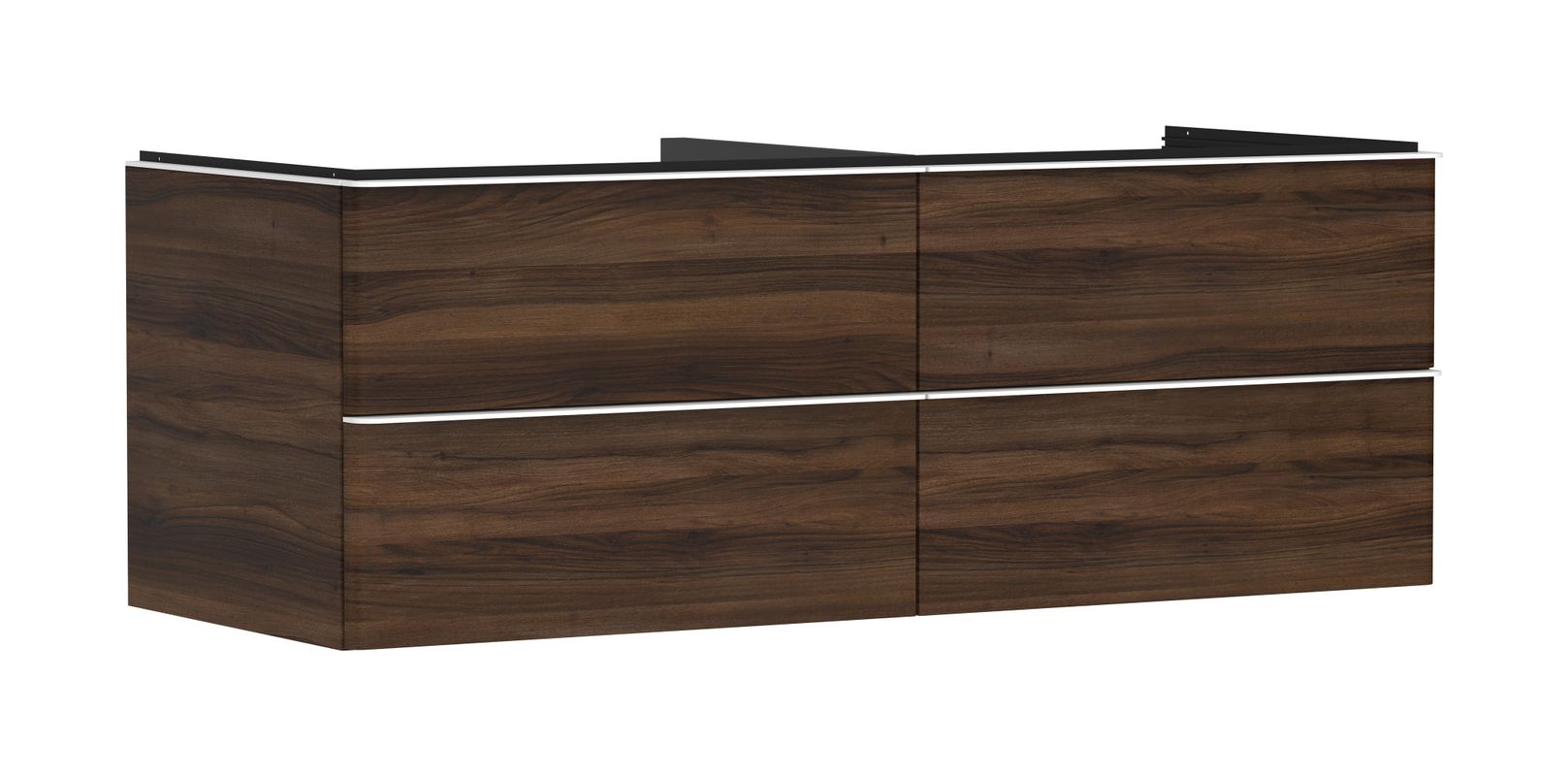 Hansgrohe Waschtischunterschrank Xelu Q NBD 1360 x 540 mm mit 4SK für Kons.mit AWT MW, 495 x 1360 x 570 mm, Farbe nussbaum dunkel Bild 1