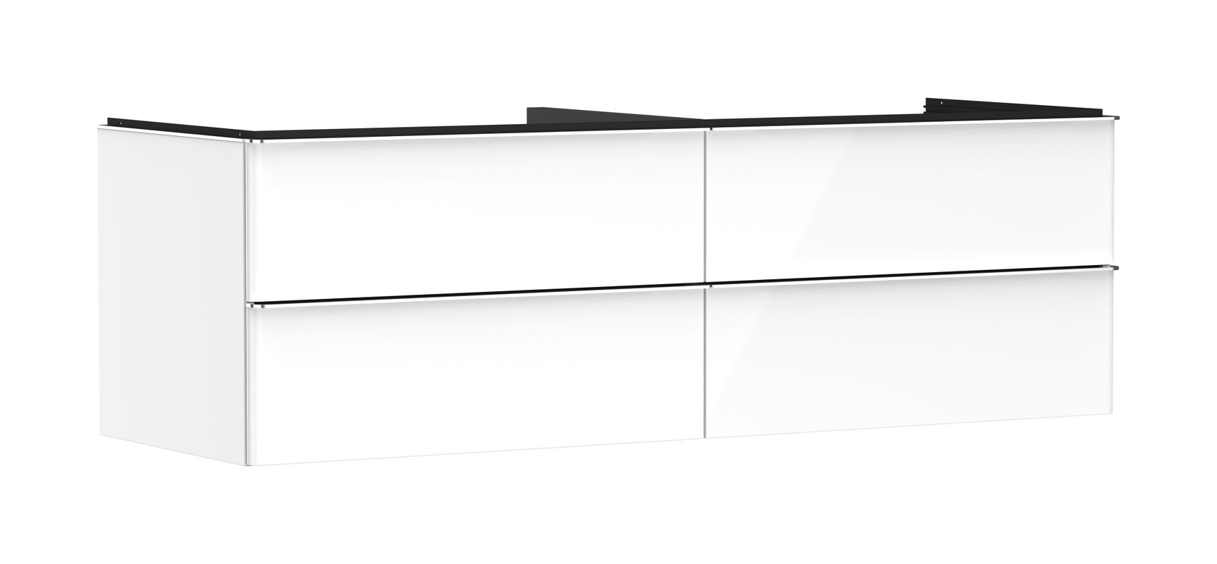 Hansgrohe Waschtischunterschrank Xelu Q we hgl 1560 x 540 mm m.4SK für Kons.mit AWT chr, 495 x 1560 x 570 mm, Farbe weiß Bild 1