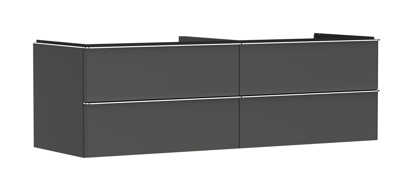 Hansgrohe Waschtischunterschrank Xelu Q DGM 1560 x 540 mm m.4SK für Kons.mit AWT chr, 495 x 1560 x 570 mm, Farbe diamantgrau Bild 1