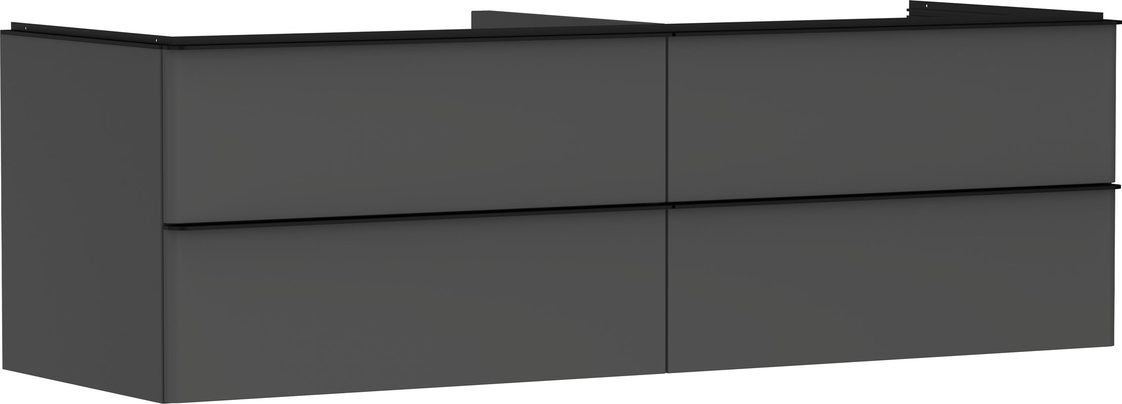 Hansgrohe Waschtischunterschrank Xelu Q DGM 1560 x 540 mm m.4SK für Kons.mit AWT MSW, 495 x 1560 x 570 mm, Farbe diamantgrau Bild 1