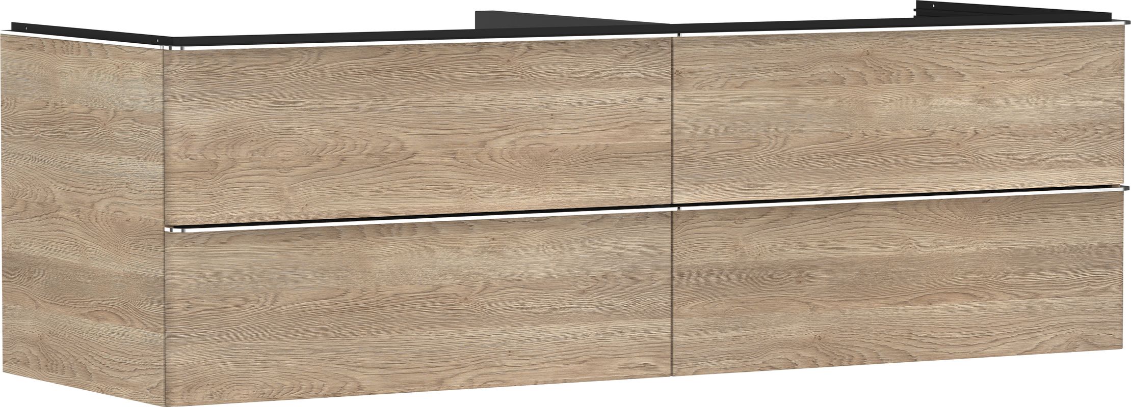 Hansgrohe Waschtischunterschrank Xelu Q ECHN 1560 x 540 mm m.4SK für Kons.mit AWT chr, 495 x 1560 x 570 mm, Farbe Eiche natur Bild 1