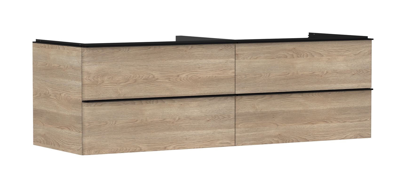 Hansgrohe Waschtischunterschrank Xelu Q ECHN 1560 x 540 mm m.4SK für Kons.mit AWT MSW, 495 x 1560 x 570 mm, Farbe schwarz Bild 1