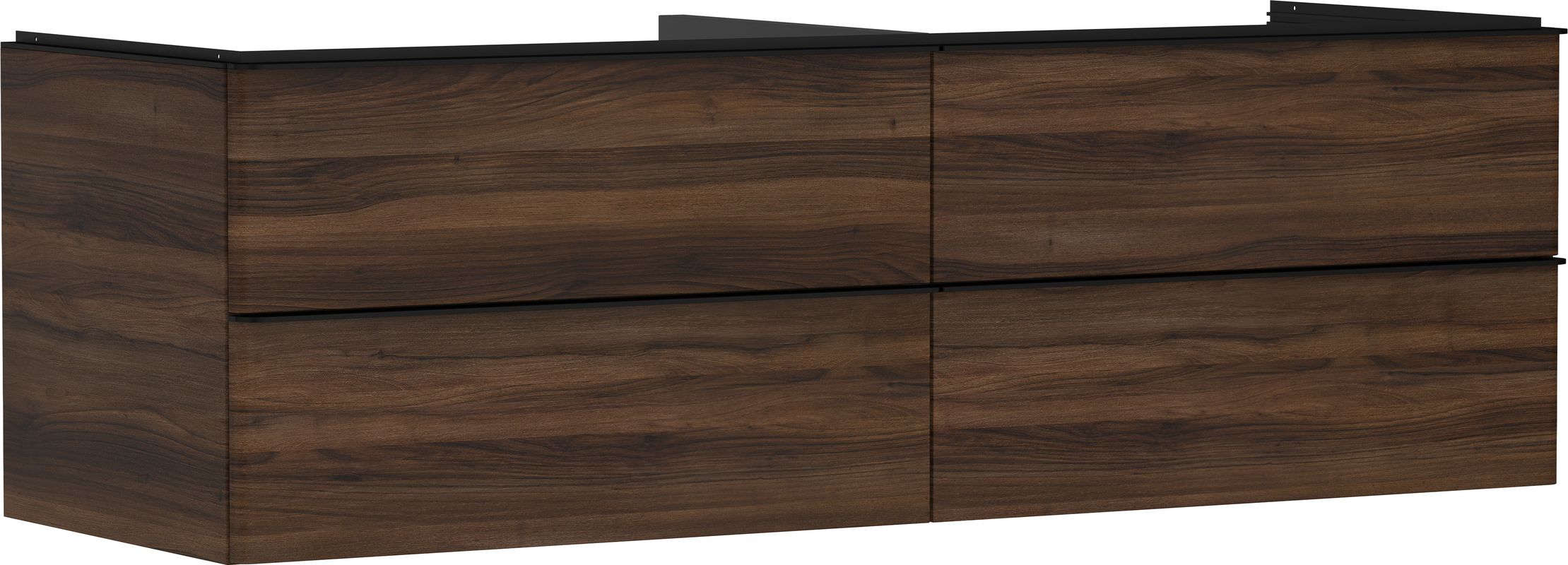 Hansgrohe Waschtischunterschrank Xelu Q NBD 1560 x 540 mm mit 4SK für Kons.mit AWT MSW, 495 x 1560 x 570 mm, Farbe nussbaum dunkel Bild 1