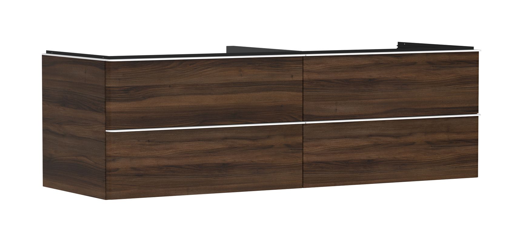 Hansgrohe Waschtischunterschrank Xelu Q NBD 1560 x 540 mm mit 4SK für Kons.mit AWT MW, 495 x 1560 x 570 mm, Farbe nussbaum dunkel Bild 1