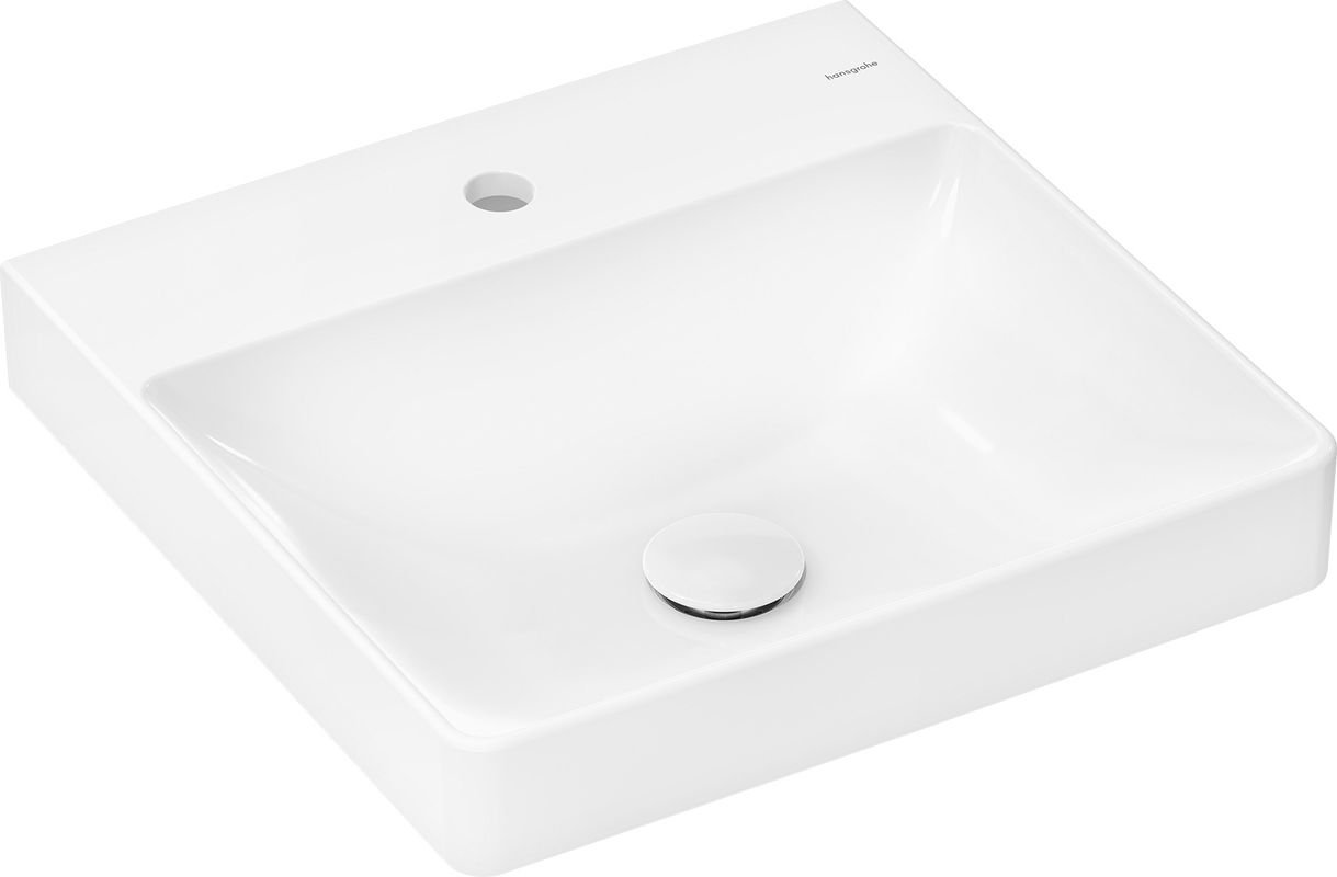 Hansgrohe Handwaschbecken Xelu Q 500 x 480 mm mit Hl.ohne Überlauf SmartClean weiss, 130 x 480 mm, Farbe weiß Bild 1