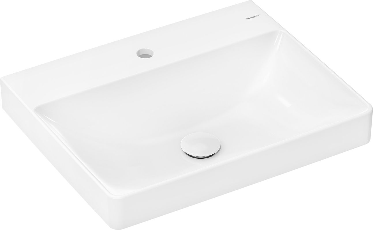 Hansgrohe Waschtisch Xelu Q 600 x 480 mm mi.Hahnloch oh.Überlauf, SmartClean weiss, 130 x 480 mm, Farbe weiß Bild 1