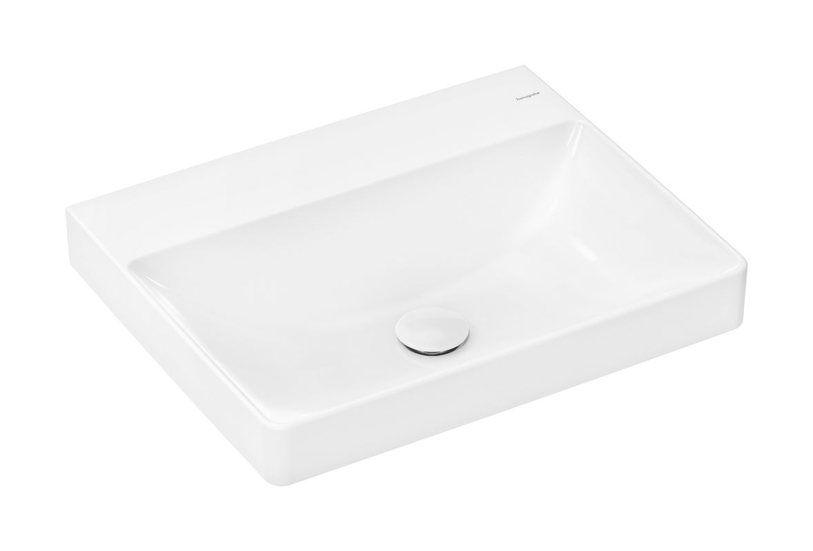 Hansgrohe Waschtisch Xelu Q 600 x 480 mm ohne Hahnloch u.Überlauf, SmartClean weiss, 130 x 480 mm, Farbe weiß Bild 1
