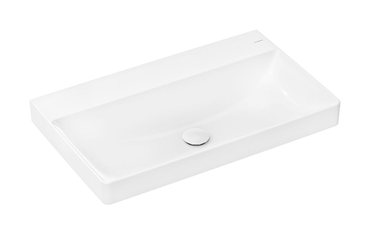 Hansgrohe Waschtisch Xelu Q 800 x 480 mm ohne Hahnloch u.Überlauf, SmartClean weiss, 130 x 480 mm, Farbe weiß Bild 1