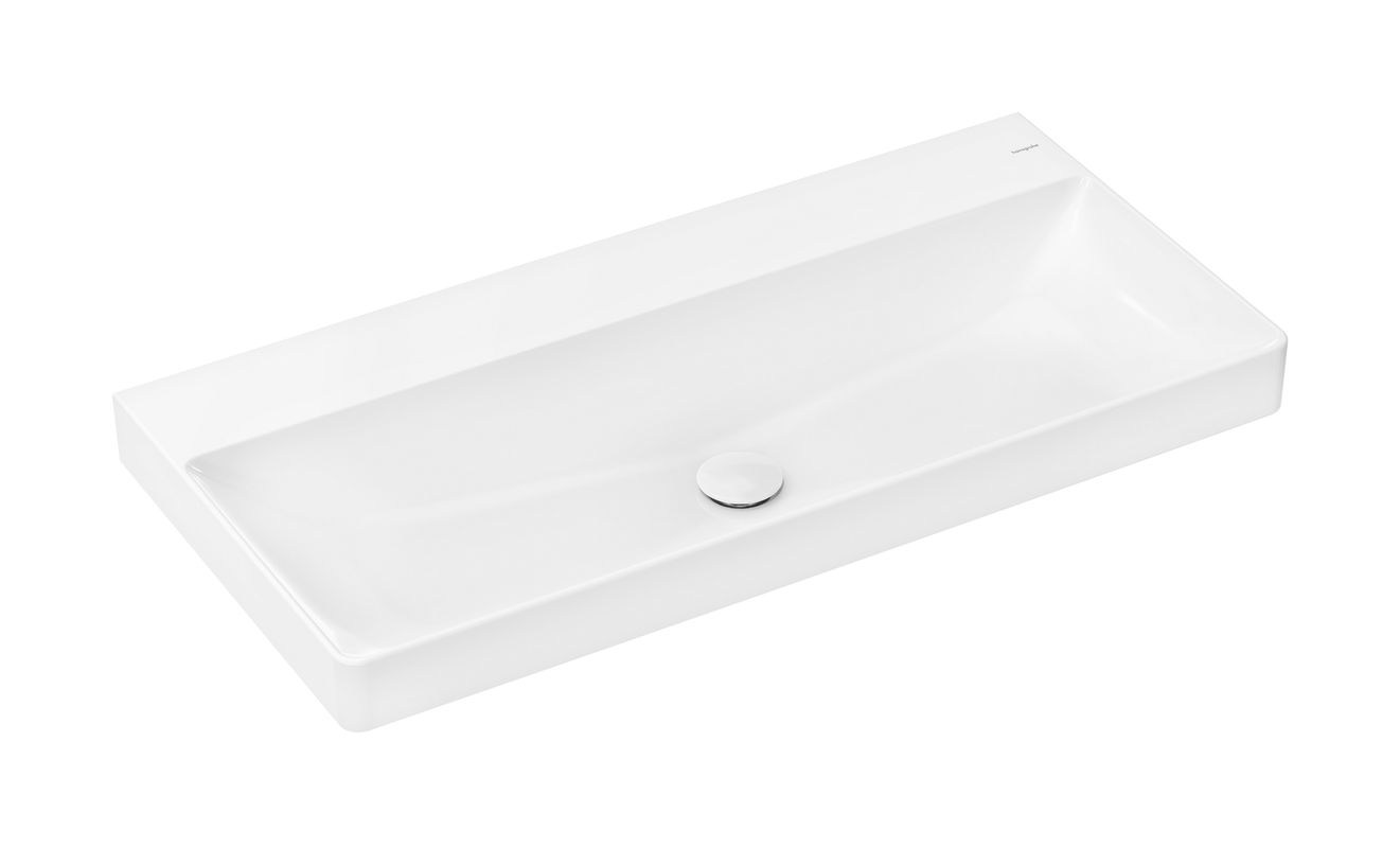 Hansgrohe Waschtisch Xelu Q 1000 x 480 mm ohne Hahnloch / Überlauf, SmartClean weiss, 130 x 480 mm, Farbe weiß Bild 1