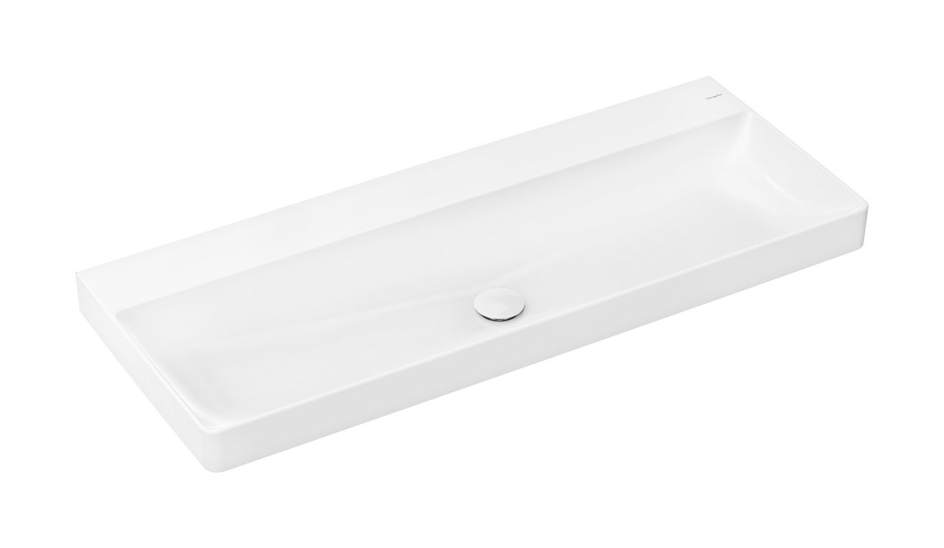 Hansgrohe Waschtisch Xelu Q 1200 x 480 mm, ohne Überlauf, SmartClean weiss, 130 x 480 mm, Farbe weiß Bild 1