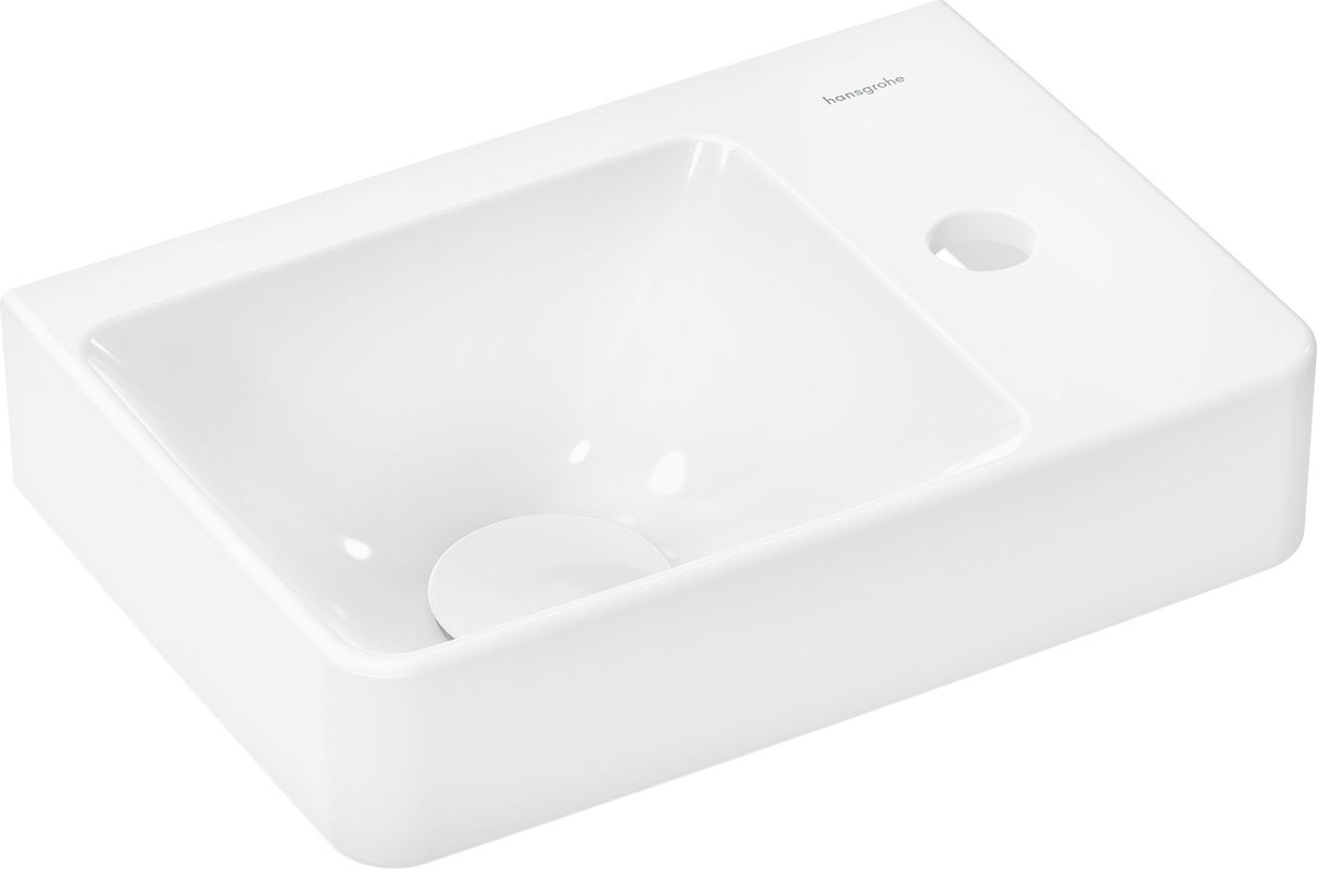 Hansgrohe Handbwaschbecken Xelu Q 360 x 250 mm mit Abl.re.mit Hahn./ohne Überl.SmartClean weiss, 115 x 250 mm, Farbe weiß Bild 1