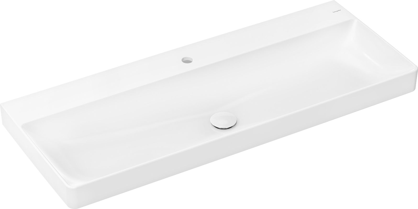 Hansgrohe Waschtisch Xelu Q 1200 x 480 mm mit Hahn.ohne Überlauf, SmartClean weiss, 130 x 480 mm, Farbe weiß Bild 1