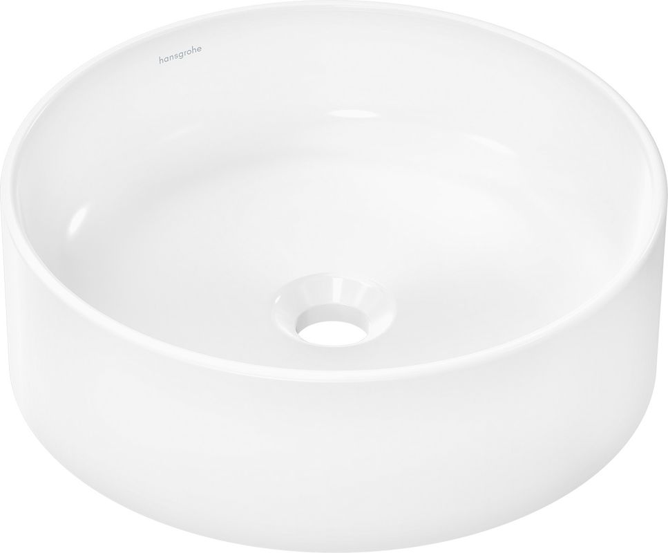 Hansgrohe Aufsatzwaschtisch Xuniva S 400 x 400 mm ohne Hahnloch u.Überlauf SMC weiss, 130 x 400 mm, Farbe weiß Bild 1