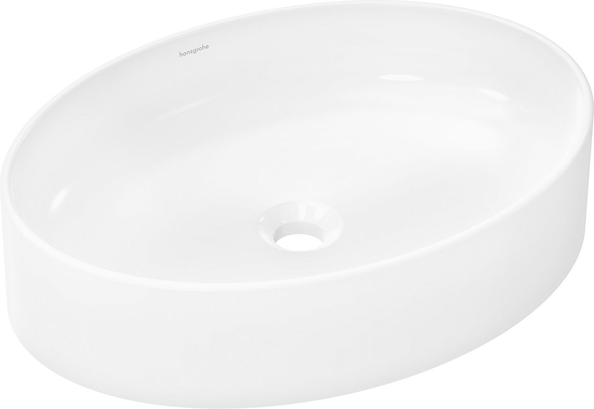 Hansgrohe Aufsatzwaschtisch Xuniva D 550 x 400 mm ohne Hahnloch u.Überlauf SMC weiss, 130 x 450 mm, Farbe weiß Bild 1