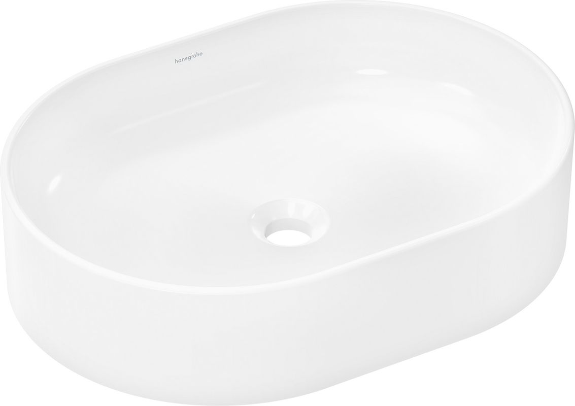 Hansgrohe Aufsatzwaschtisch Xuniva U 550 x 400 mm ohne Hahnloch u.Überlauf weiss, 130 x 400 mm, Farbe weiß Bild 1