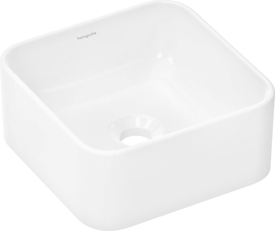 Hansgrohe Aufsatzwaschtisch Xuniva Q 300 x 300 mm ohne Hahnloch u.Überlauf SMC weiss, 130 x 300 mm, Farbe weiß Bild 1