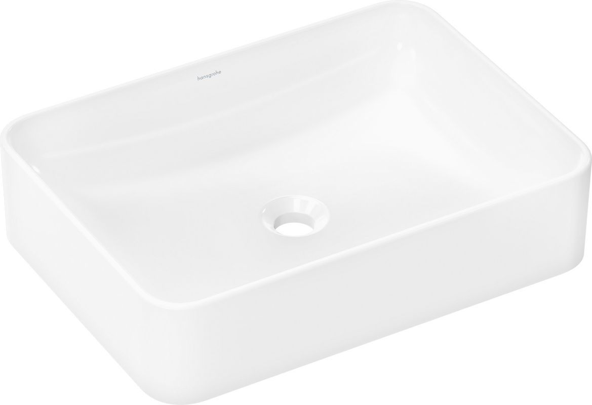 Hansgrohe Aufsatzwaschtisch Xuniva Q 550 x 400 mm ohne Hahnloch u.Überlauf SMC weiss, 130 x 400 mm, Farbe weiß Bild 1