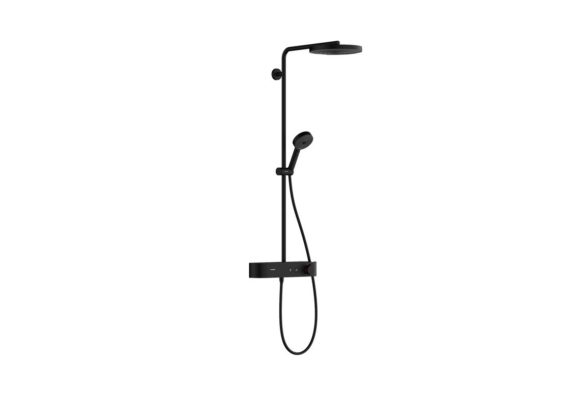 Hansgrohe Showerpipe Pulsify S 260 1j EcoSmart, mit Brausethermostat Aufputz MSW, 1137 x 413 x 591 mm, Farbe schwarz Bild 1