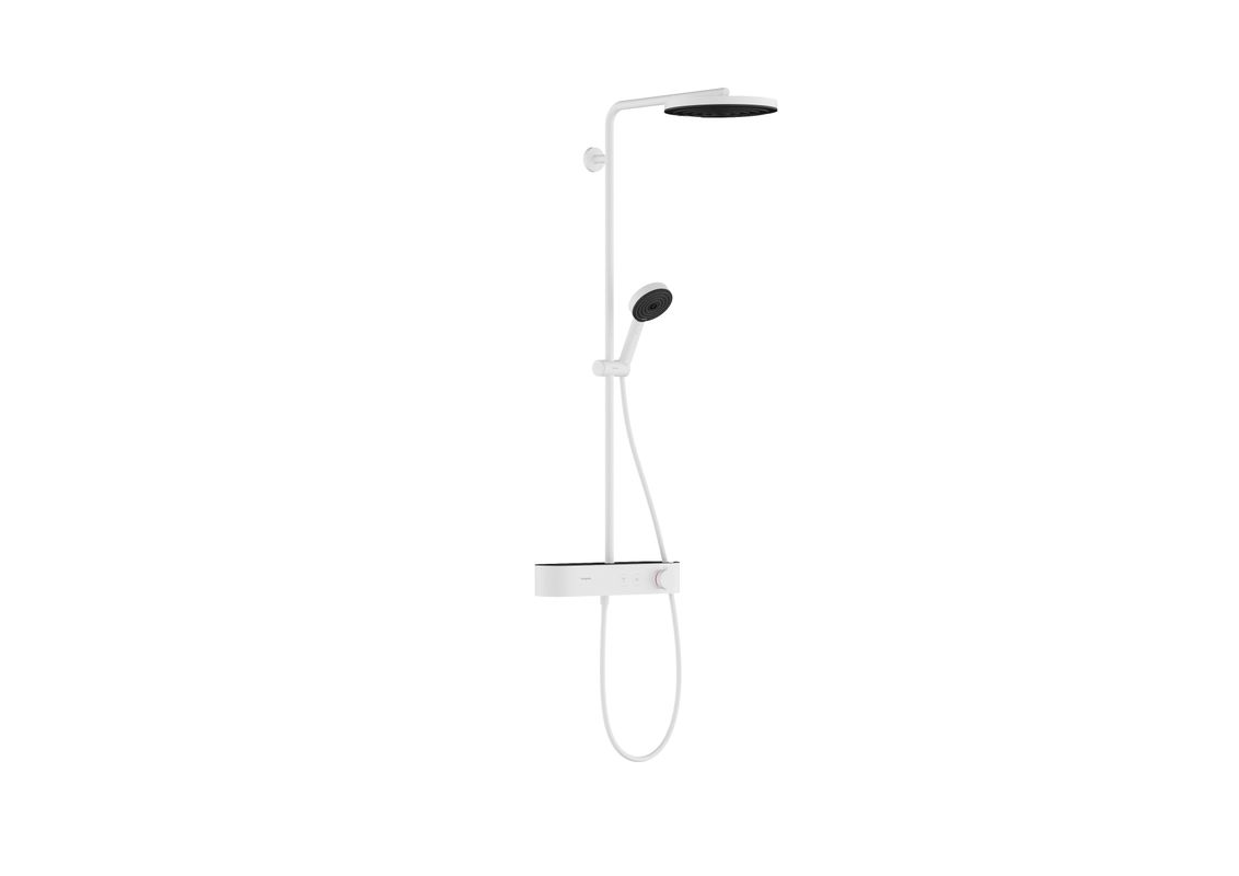 Hansgrohe Showerpipe Pulsify S 260 1j EcoSmart, mit Brausethermostat Aufputz MW, 1137 x 413 x 591 mm, Farbe weiß Bild 1