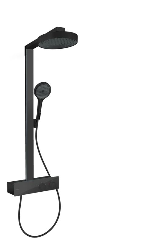 Hansgrohe Showerpipe Rainfinity 350, mit Kopfbrause 250 EcoSmart matt, 1066 x 370 x 531 mm, Farbe schwarz Bild 1