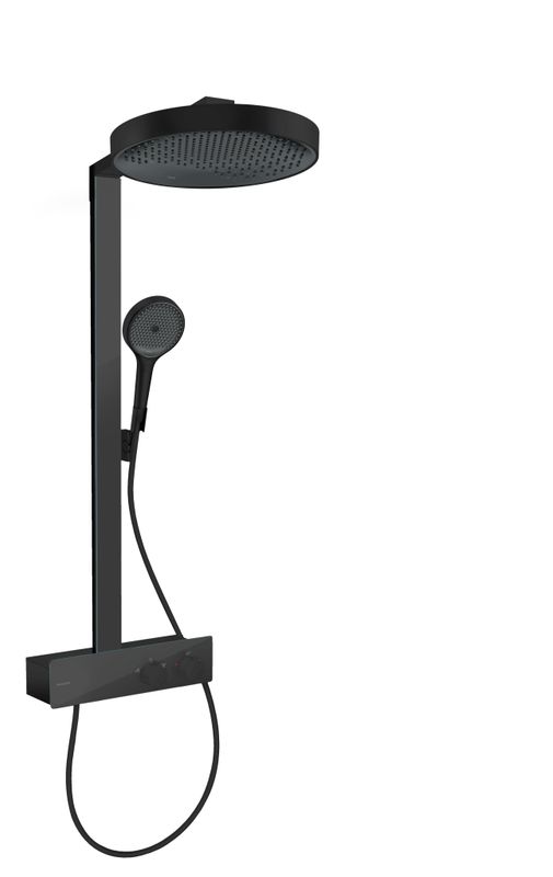 Hansgrohe Showerpipe Rainfinity 350, mit Kopfbrause 360 matt, 1101 x 370 x 586 mm, Farbe schwarz Bild 1