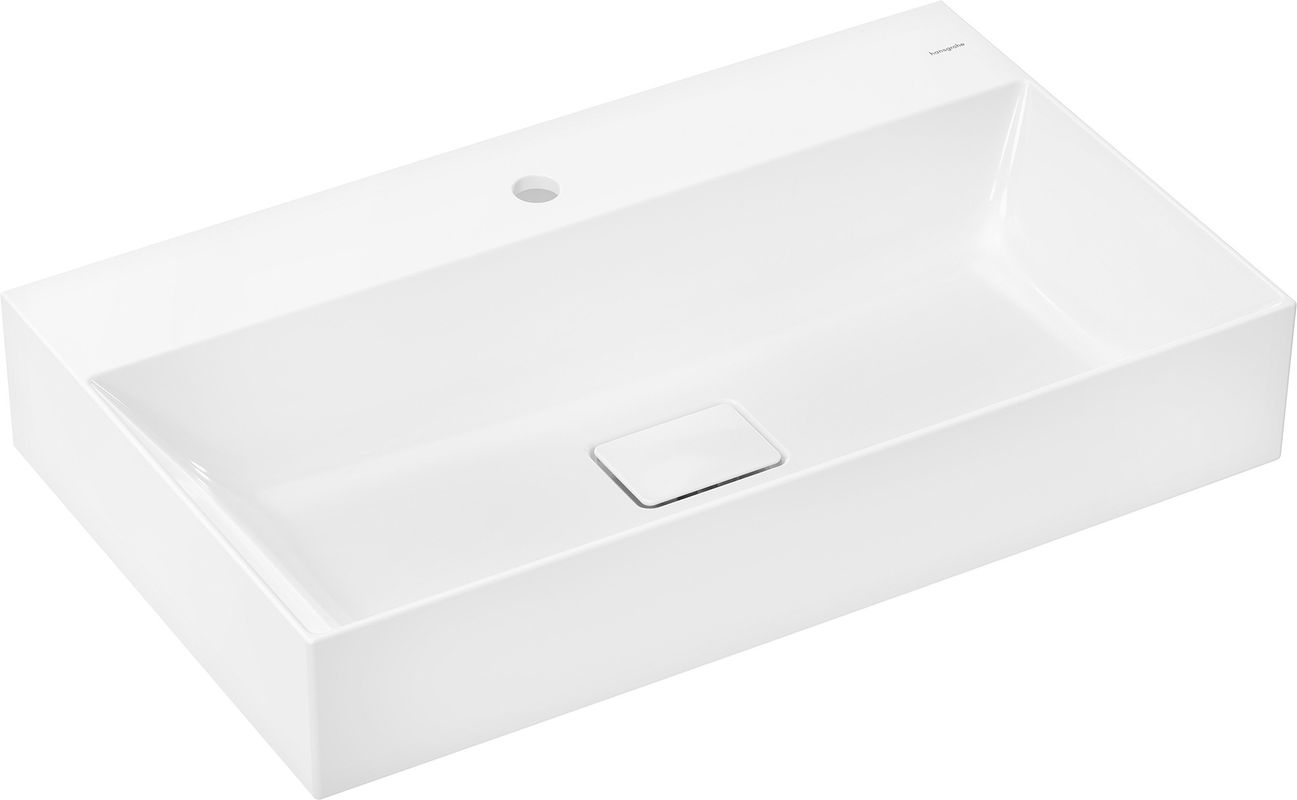 Hansgrohe Waschtisch Xevolos E 800 x 480 mm mit Hahnloch ohne Überlauf, SmartClean weiss, 190 x 480 mm, Farbe weiß Bild 1