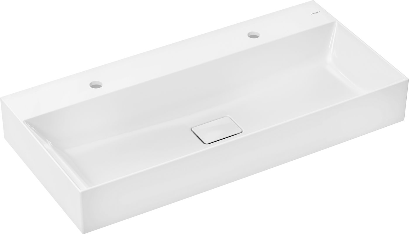 Hansgrohe Aufsatzwaschtisch ge Xevolos E 1000 x 480 mm mit 2 Hahnl.ohne ÜBL SmartClean we, 190 x 480 mm, Farbe weiß Bild 1