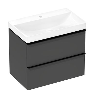 Hansgrohe Waschtisch Xelu Q 800 x 480 mm mit Hahnloch oh.Überlauf, SmartClean weiss, 130 x 480 mm, Farbe weiß Bild 2