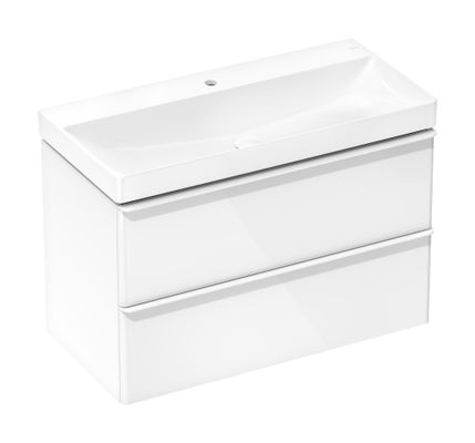 Hansgrohe Waschtisch Xelu Q 1000 x 480 mm mit Hahnl.ohn.Überlauf, SmartClean weiss, 130 x 480 mm, Farbe weiß Bild 2