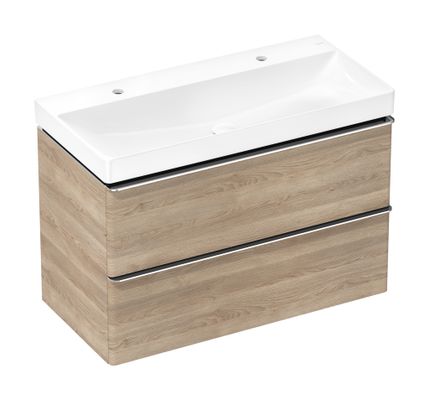 Hansgrohe Waschtisch Xelu Q 1000 x 480 mm mit 2 Hahnlöcher ohne Überlauf SmartClean we, 130 x 480 mm, Farbe weiß Bild 2