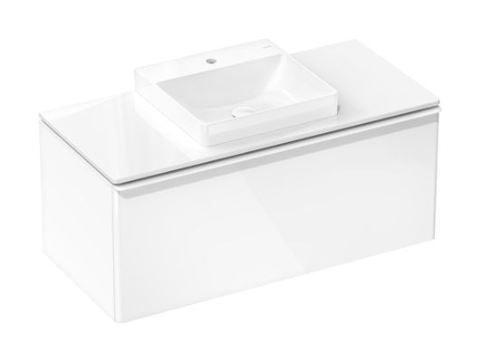 Hansgrohe Aufsatz-Handwaschbecken ge Xelu Q 500 x 480 mm mit Hahnlo.ohne Überl.SmartClean we, 130 x 480 mm, Farbe weiß Bild 3