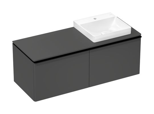 Hansgrohe Waschtischunterschrank Xelu Q DGM 1360 x 540 mm mit 2SK für Kons.mit AWT ge MSW, 495 x 1360 x 570 mm, Farbe diamantgrau Bild 2