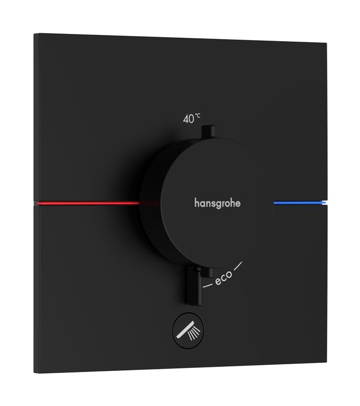 Hansgrohe Fertigset UP-Thermostat ShowerSelect Comfort E, 1 Verbraucher / 1 Ausgang, schw, Farbe schwarz Bild 1