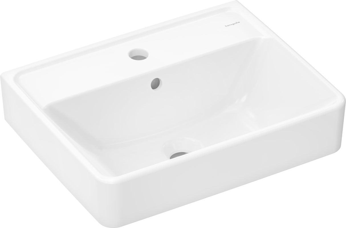 Hansgrohe Handwaschbecken Xanuia Q 500 x 390 mm mit Hahnlo.u.Überl.SmartClean weiss, 170 x 390 mm, Farbe weiß Bild 1
