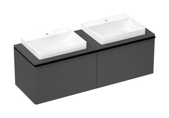 Hansgrohe Waschtischunterschrank Xelu Q DGM 1560 x 540 mm mit 2SK für Kons.mit AWT ge MSW, 495 x 1560 x 570 mm, Farbe diamantgrau Bild 2