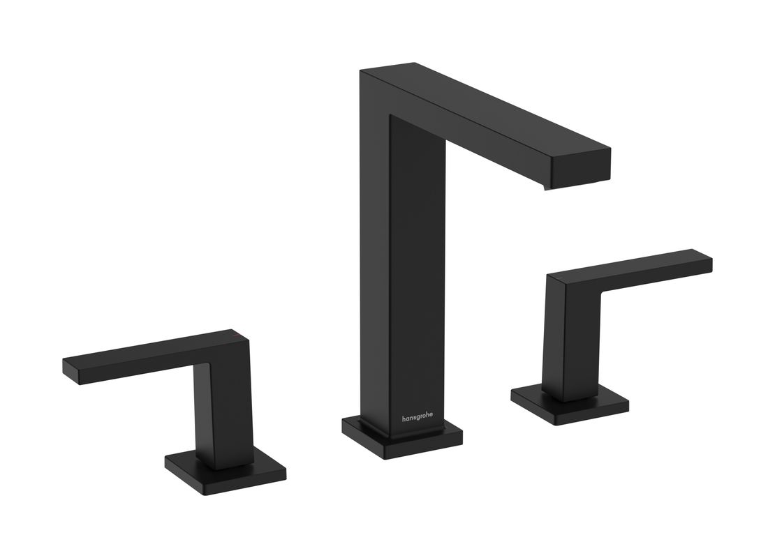 Hansgrohe 3-Loch WTA 150 Tecturis E, mit Push-Open Ablaufgarnitur MSW, Farbe schwarz Bild 1