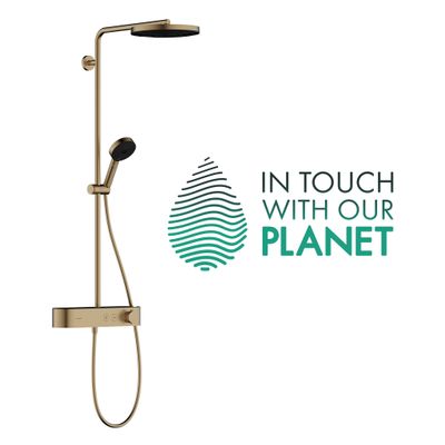Hansgrohe Showerpipe Pulsify S 260 1j EcoSmart, mit Brausethermostat Aufputz BBR, 1137 x 413 x 591 mm, Farbe bronze Bild 2
