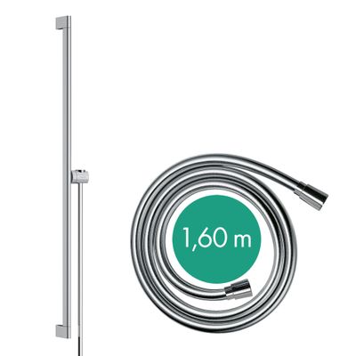 Hansgrohe Brausestange Unica S Puro 900 mm, mit Easy Slider und Brauseschlauch, 950 mm, Farbe chrom Bild 2