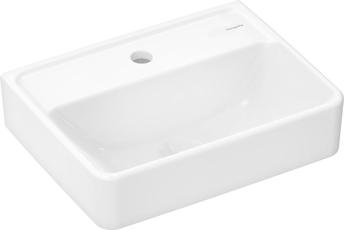 Hansgrohe Handwaschbecken Xanuia Q 450 x 340 mm mit Hahnloch, ohne Überlauf, SMC weiss, 170 x 340 mm, Farbe weiß Bild 1