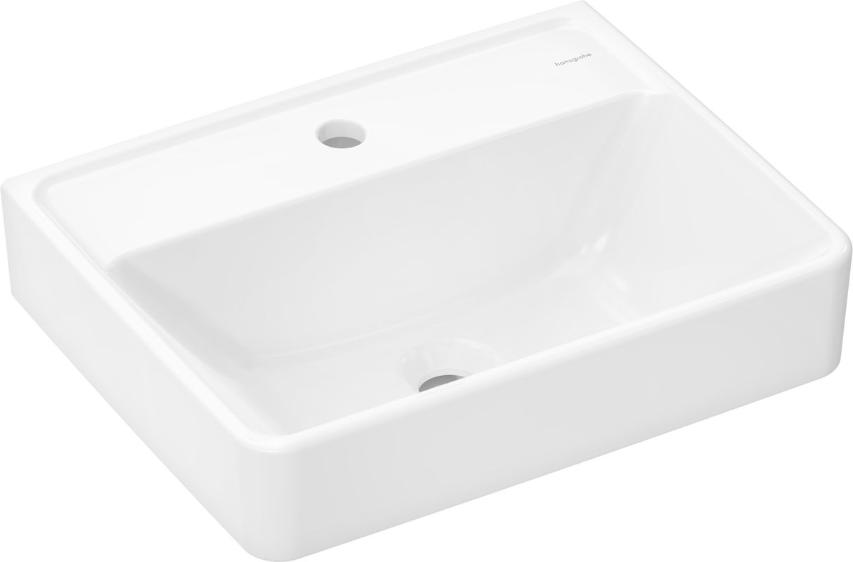 Hansgrohe Handwaschbecken Xanuia Q 500 x 390 mm mit Hahnloch, ohne Überlauf, SMC weiss, 170 x 390 mm, Farbe weiß Bild 1