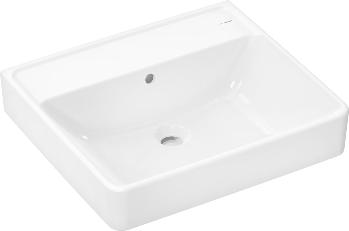 Hansgrohe Waschtisch Xanuia Q 550 x 480 mm, ohne Hahnloch mit Überlauf weiss, 170 x 480 mm, Farbe weiß Bild 1