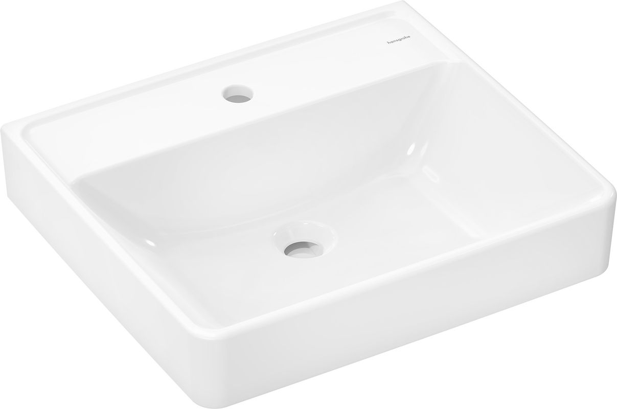 Hansgrohe Waschtisch Xanuia Q 550 x 480 mm mit Hahnloch, ohne Überlauf, SMC weiss, 170 x 480 mm, Farbe weiß Bild 1