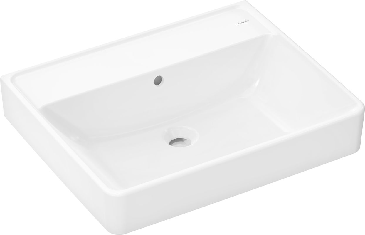 Hansgrohe Waschtisch Xanuia Q 600 x 480 mm, ohne Hahnloch mit Überlauf weiss, 170 x 480 mm, Farbe weiß Bild 1