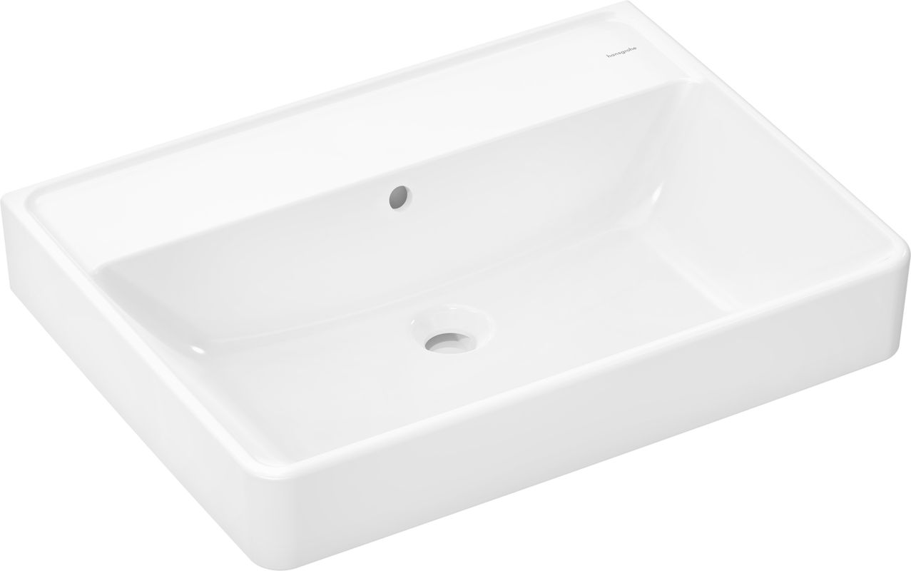 Hansgrohe Waschtisch Xanuia Q 650 x 480 mm, ohne Hahnloch mit Überlauf weiss, 170 x 480 mm, Farbe weiß Bild 1