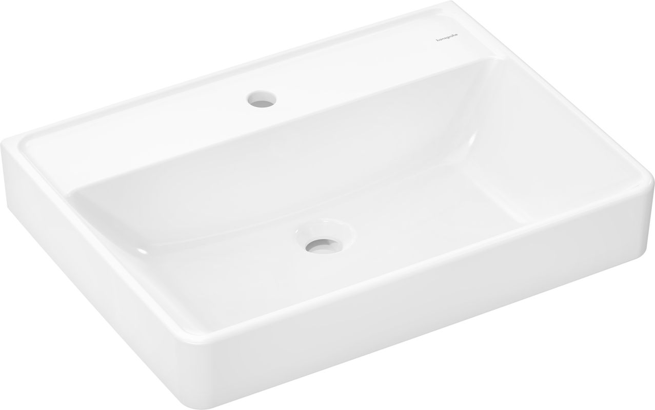 Hansgrohe Waschtisch Xanuia Q 650 x 480 mm mit Hahnloch, ohne Überlauf weiss, 170 x 480 mm, Farbe weiß Bild 1
